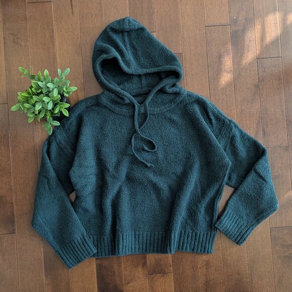 FOREST GREEN RALPH LAUREN VINTAGE KNIT HOODIE - Picture 1 of 4